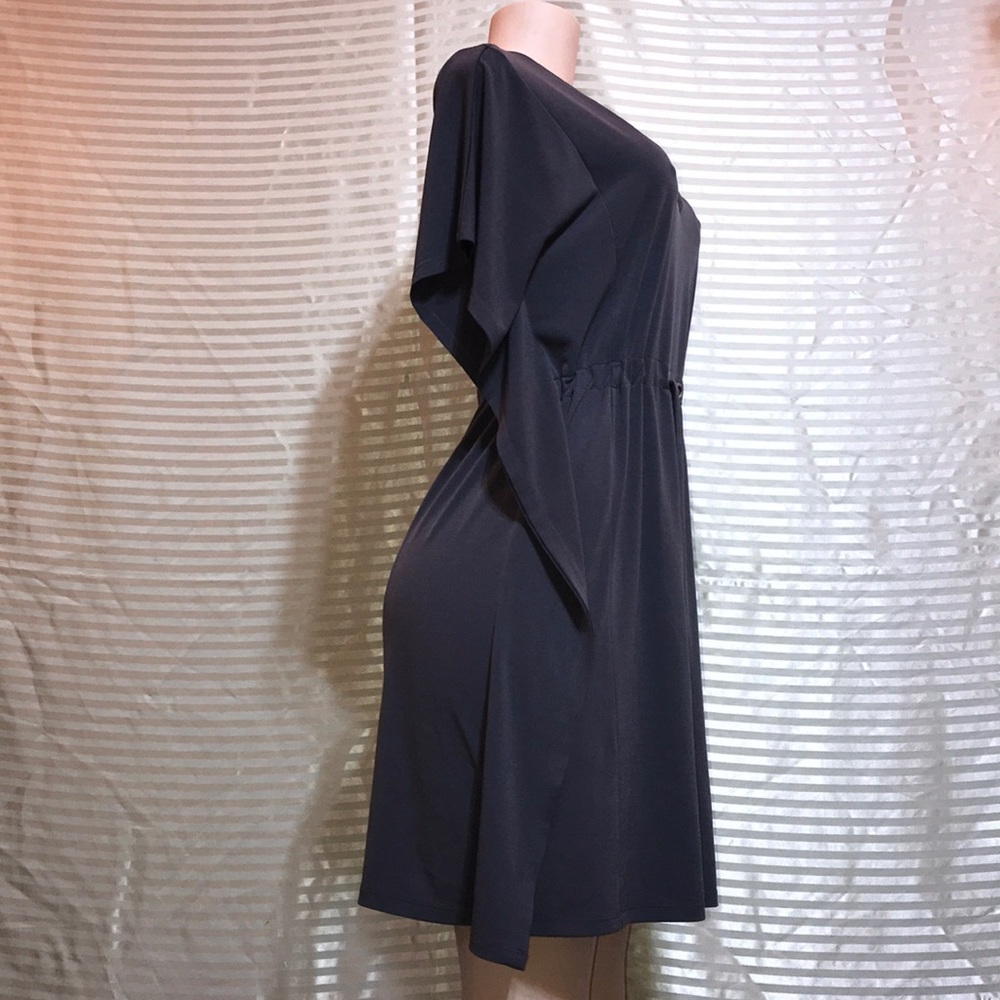 Spense Gray Batwing Dolman Tie Waist Cinched Dress - Picture 6 of 16